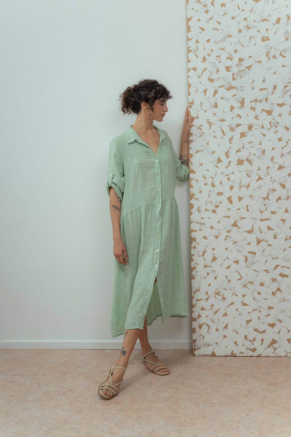 VESTIDO MYKONOS verde talle único