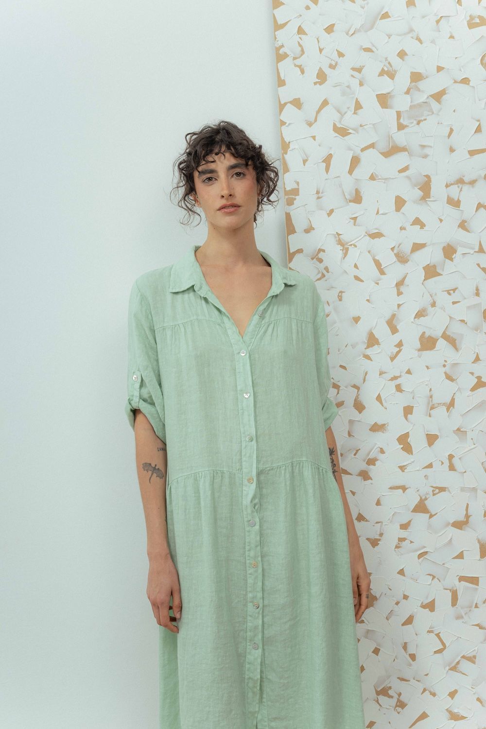 VESTIDO MYKONOS verde talle único