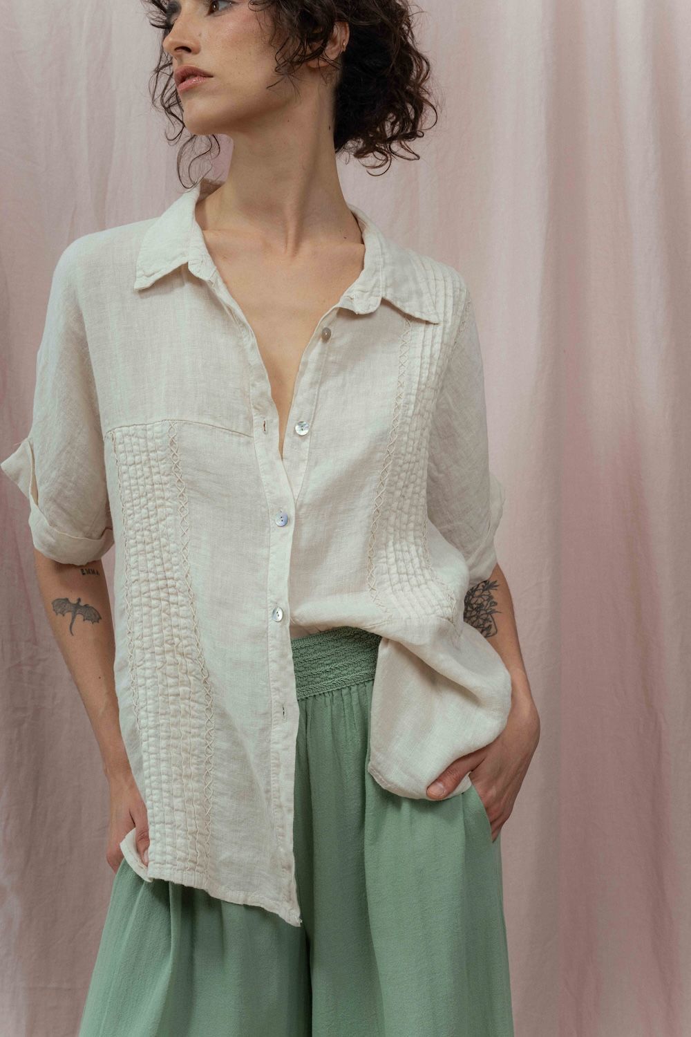 CAMISA KELLY beige talle único