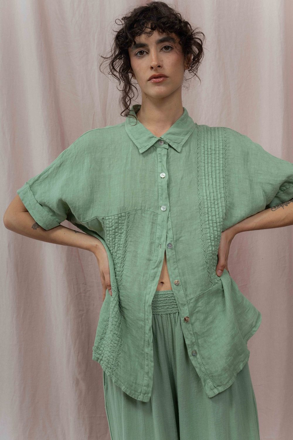 CAMISA KELLY verde talle único