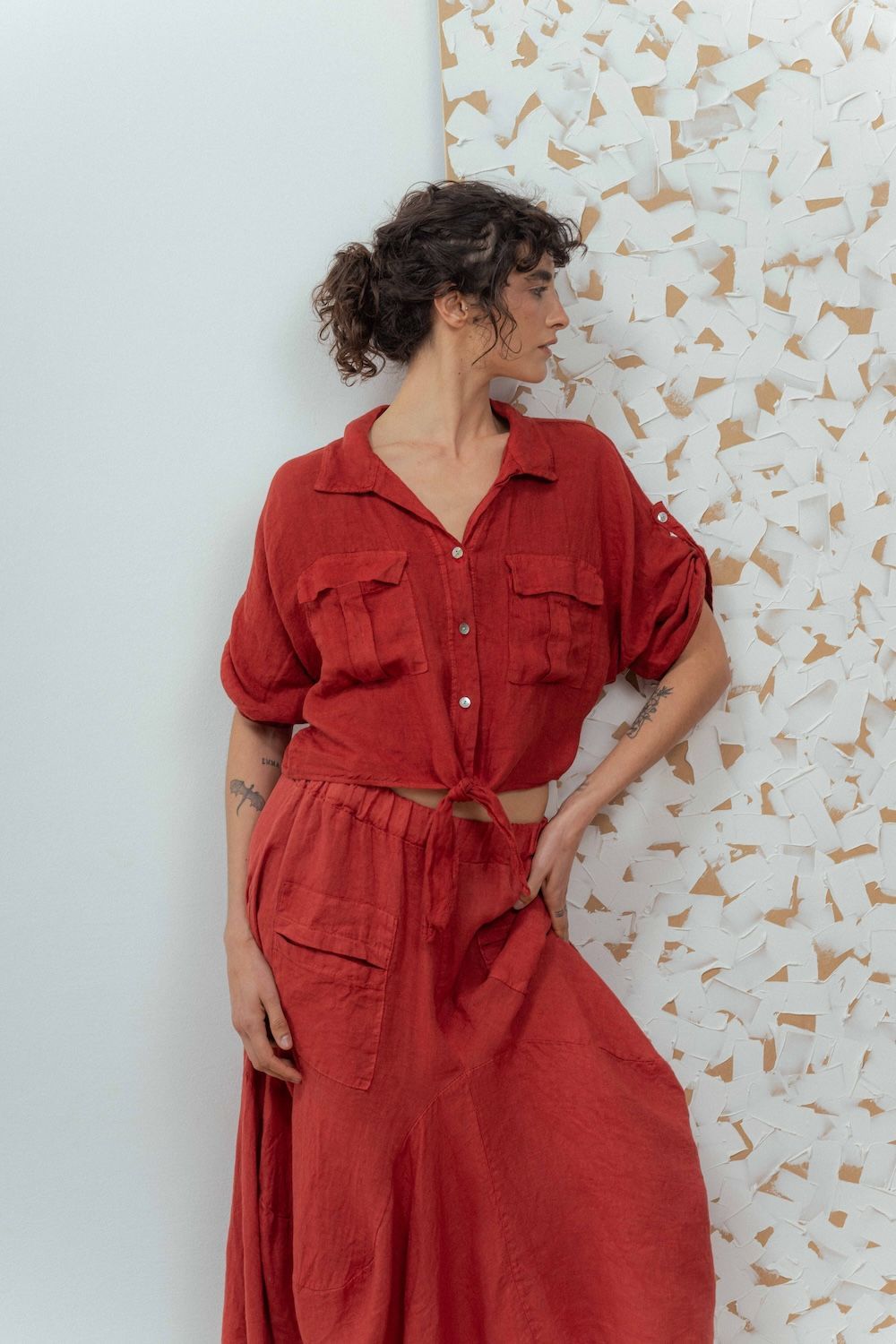 FALDA CARDI rojo talle único