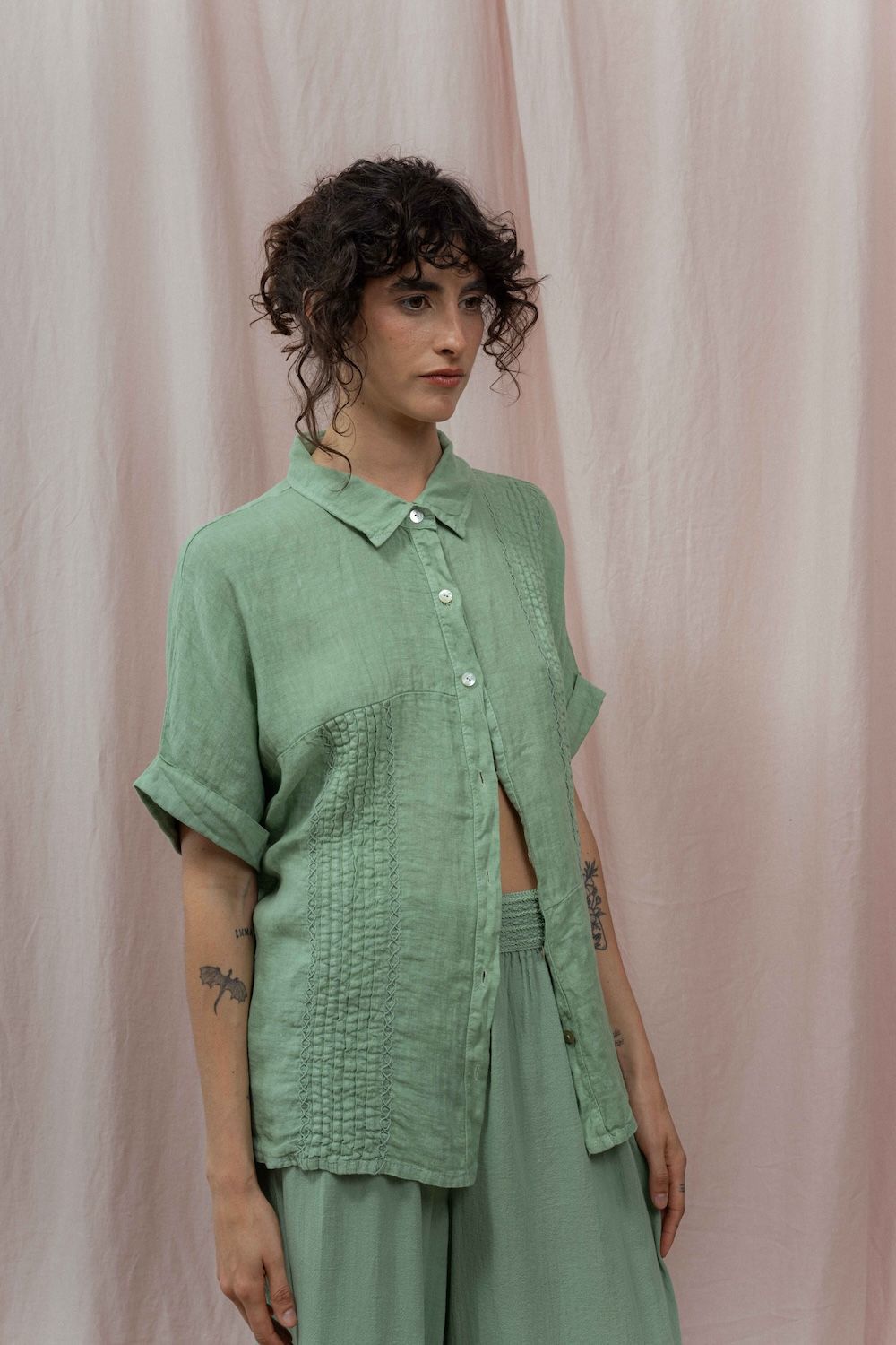 CAMISA KELLY verde talle único