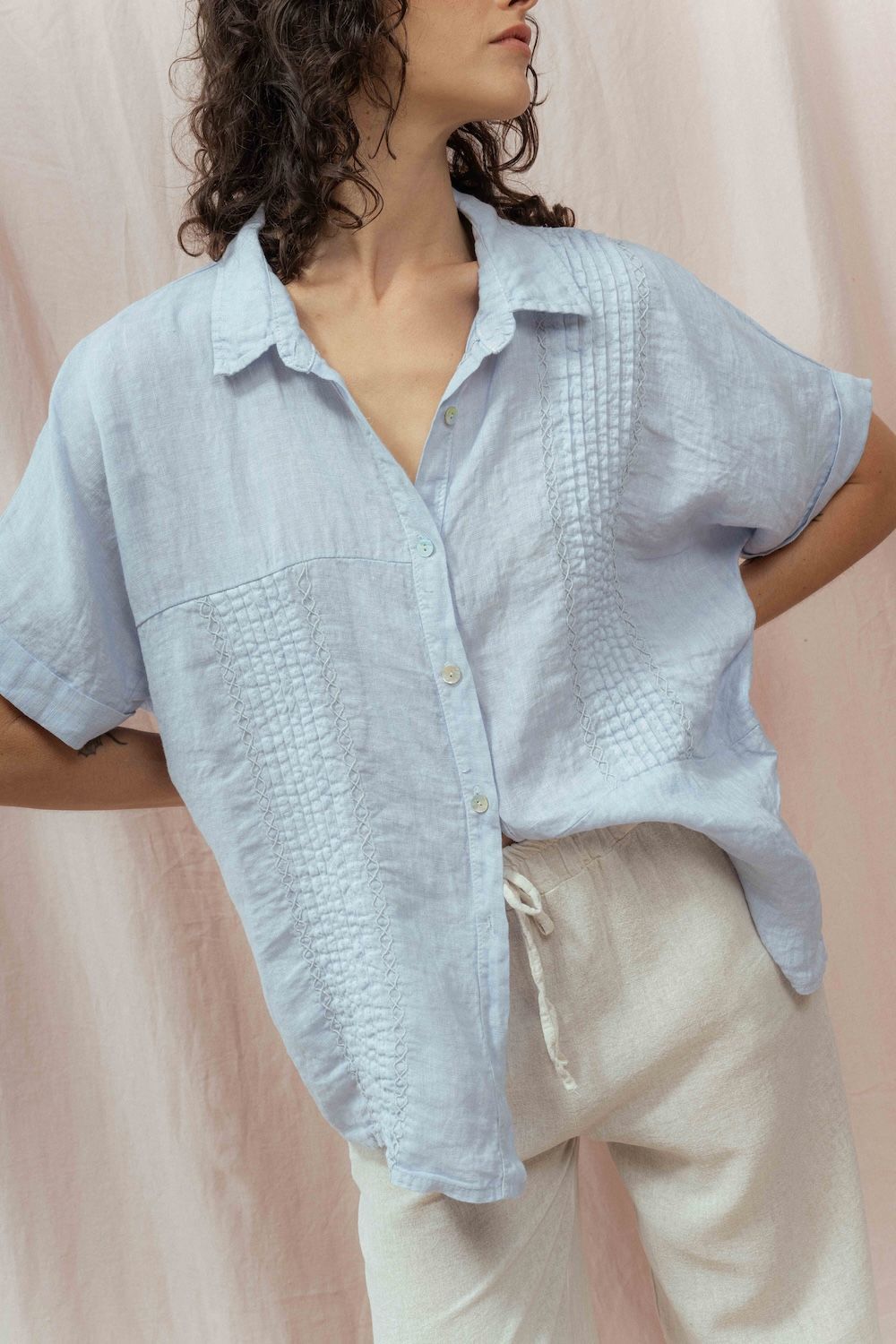 CAMISA KELLY celeste talle único