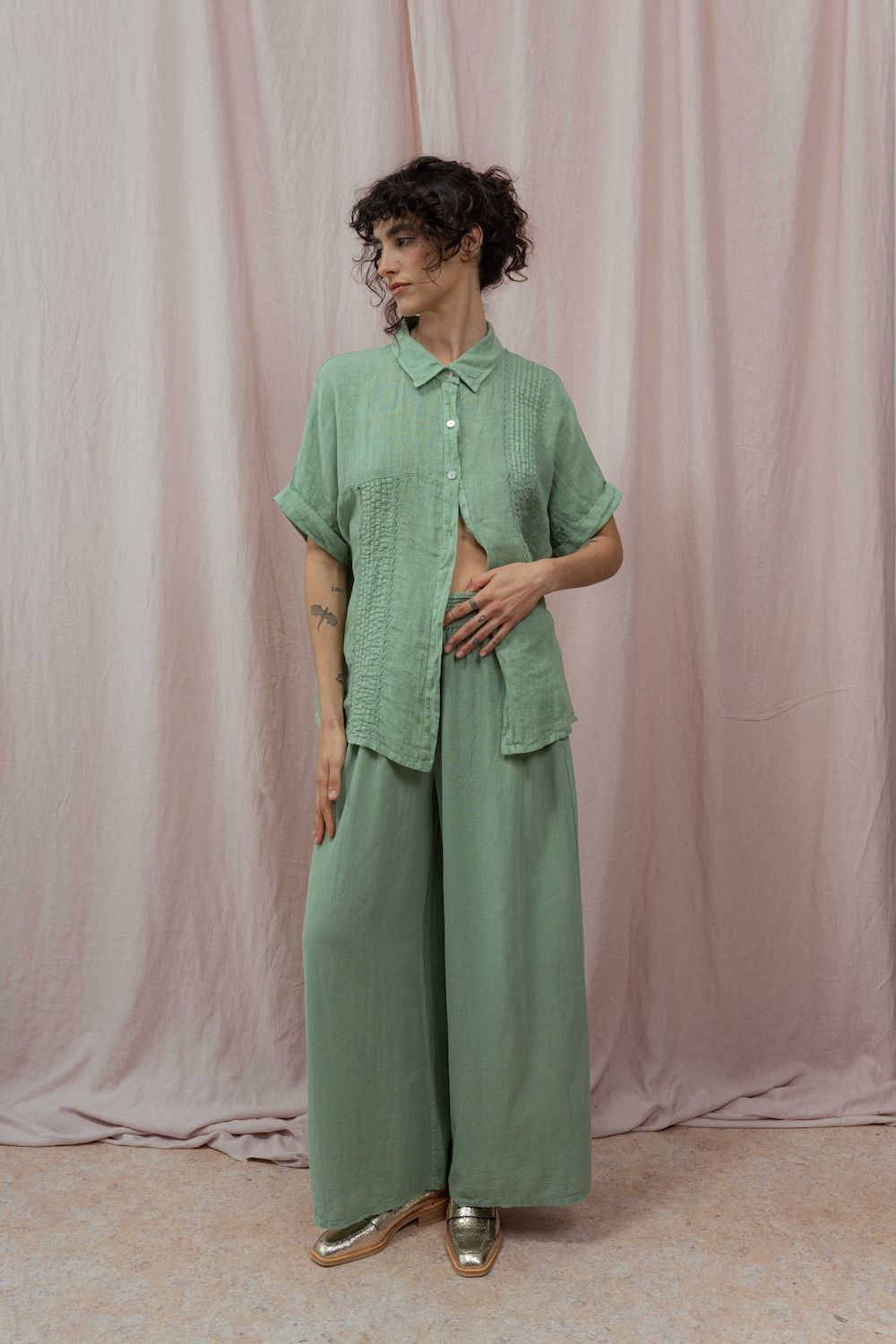 CAMISA KELLY verde talle único