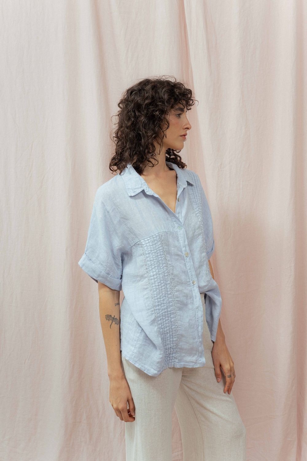 CAMISA KELLY celeste talle único